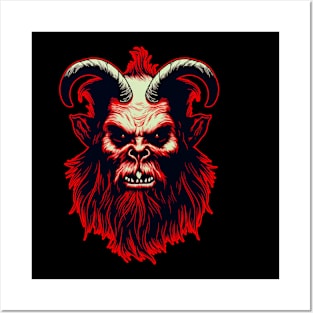 Vintage Krampus Christmas Holiday Horror Graphic Posters and Art